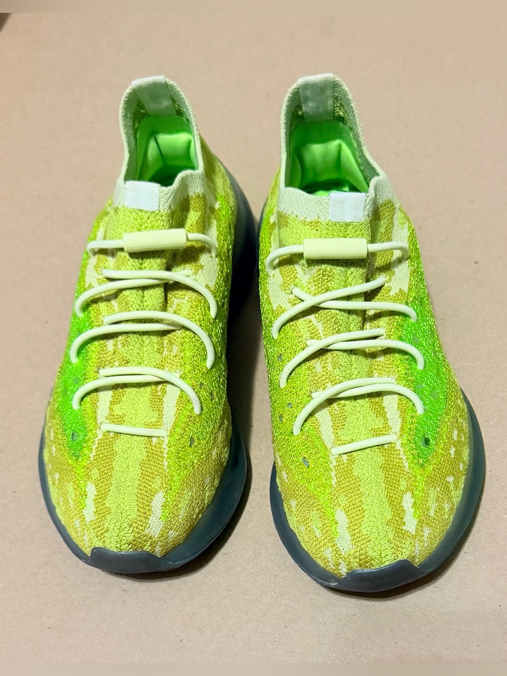 Yeezy Kids Neon Green Knit Sneakers